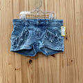 GIRLS ROCK & ROLL DENIM JEAN SHORTS W/FRINGE 8