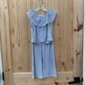 GIRLS 2PC SET NAVY BLUE/WHITE STRIPE 5