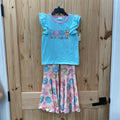 GIRLS BACK TO SCHOOL 2PC SET W/SMILEY FACE 2XL 5/6