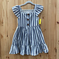 GIRLS TAHARI BLUE/WHITE STRIPE DRESS 4T