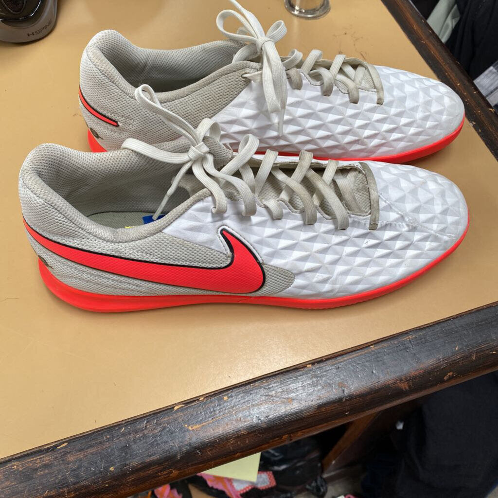MENS NIKE TEMPO SHOES WHITE/GREY/BRIGHT CORAL 9 1/2