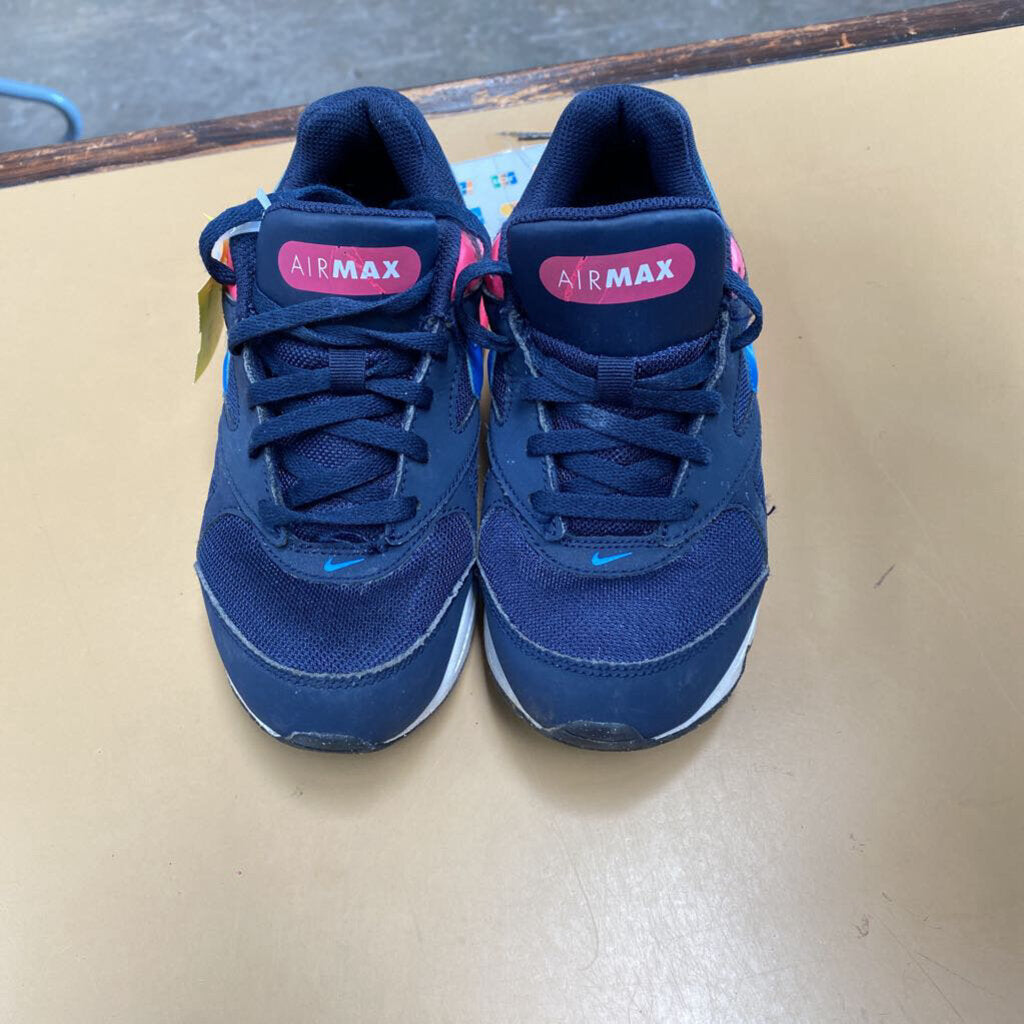 GIRLS NIKE AIR MAX SHOES NAVY BLUE/WHITE/HOT PINK 2Y