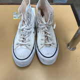 WOMENS CONVERSE HIGH TOPS WHITE/BLK 9