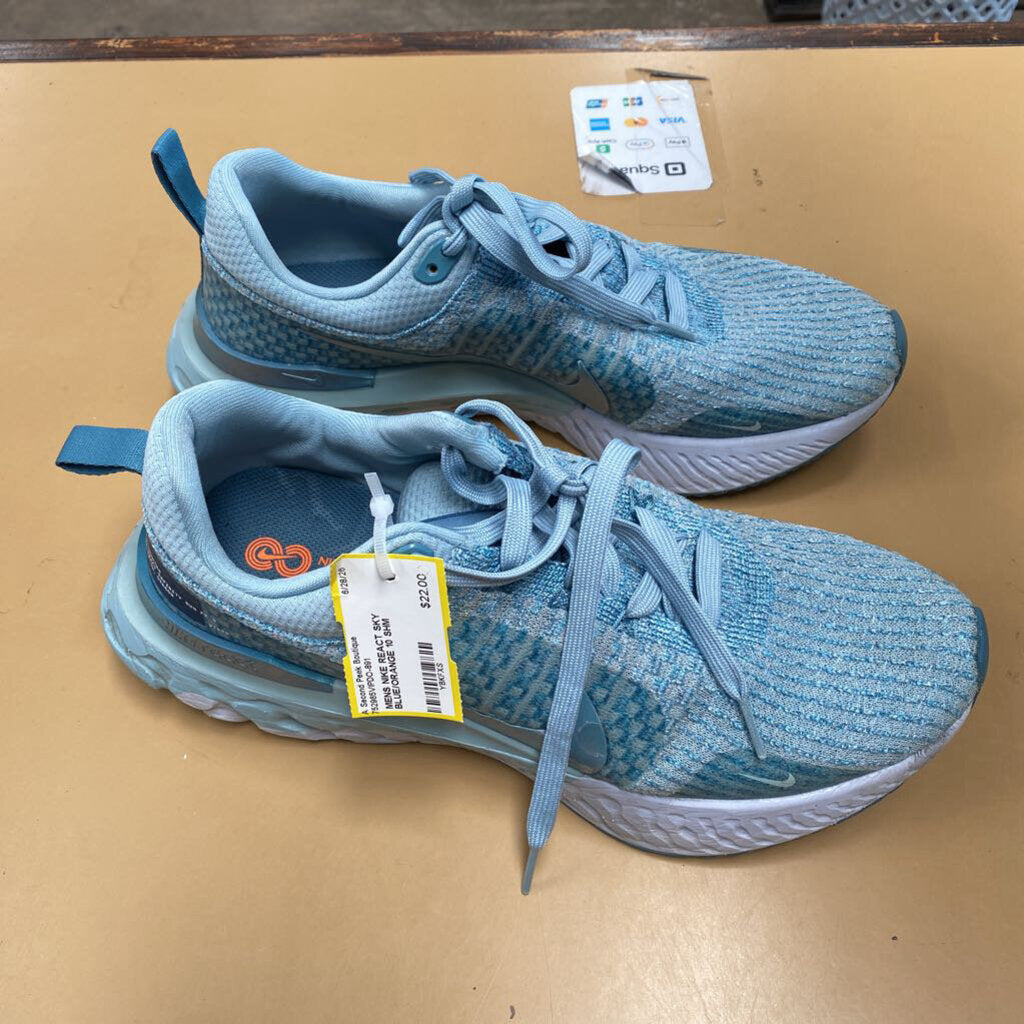 MENS NIKE REACT SKY BLUE/ORANGE 10