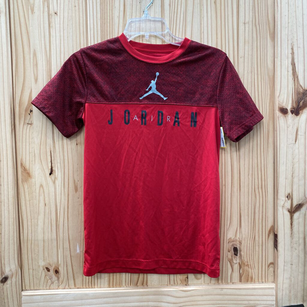 BOYS JORDAN SHIRT RED/BLK L 12