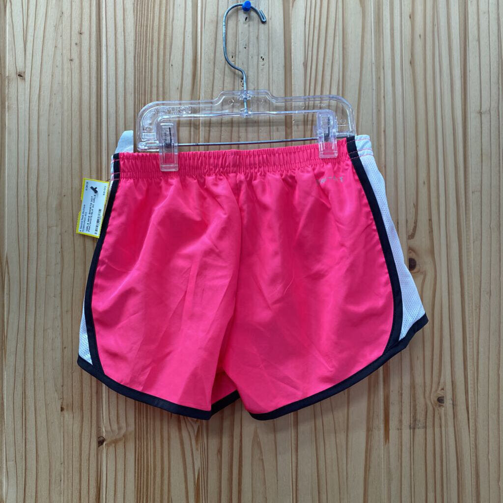GIRLS NIKE SHORTS HOT PINK/WHITE/BLK 6X