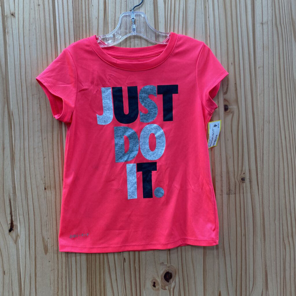 GIRLS NIKE JUST DO IT HOT PINK/BLK SHIRT 6