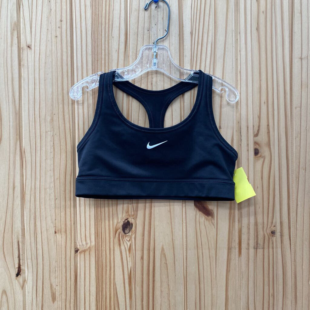 GIRLS NIKE SPORTS BRA BLK/WHITE M 10