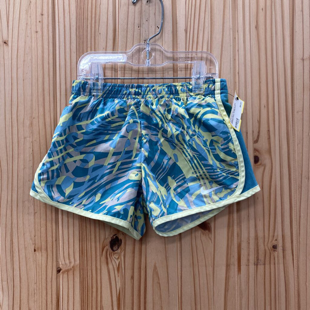GIRLS NIKE SHORTS LIME GREEN/TEAL 6