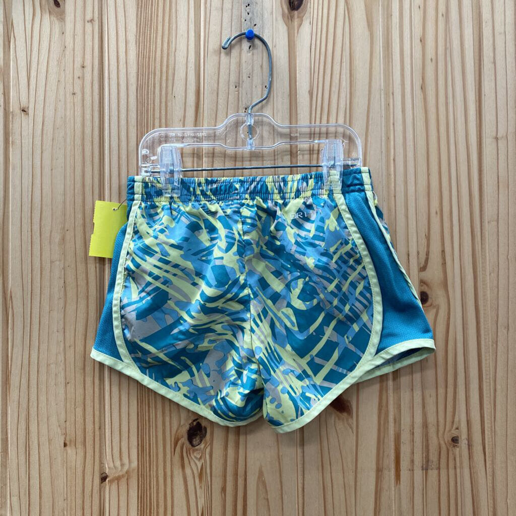 GIRLS NIKE SHORTS LIME GREEN/TEAL 6