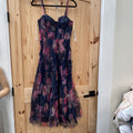 WOMENS LULUS SL CASUAL DRESS NAVY BLUE FLORAL XS NWT