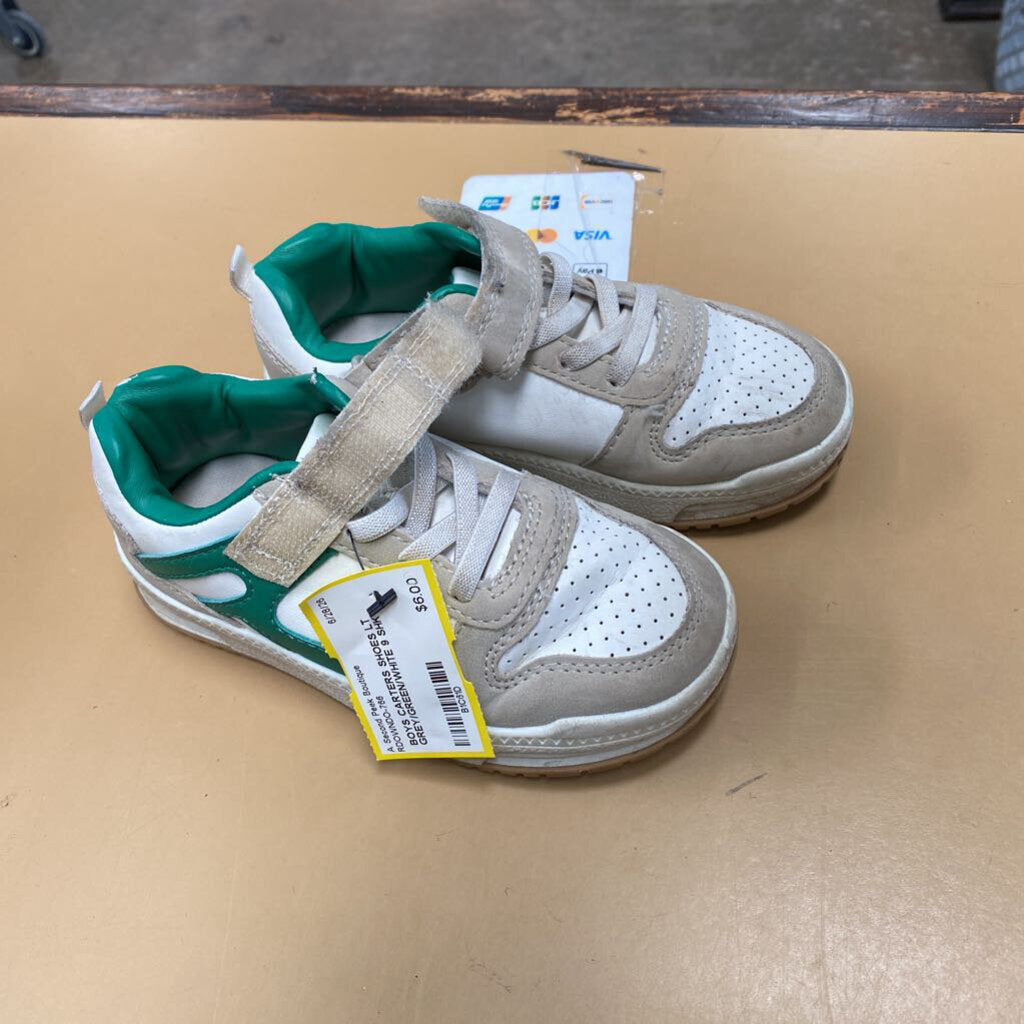 BOYS CARTERS SHOES LT GREY/GREEN/WHITE 9