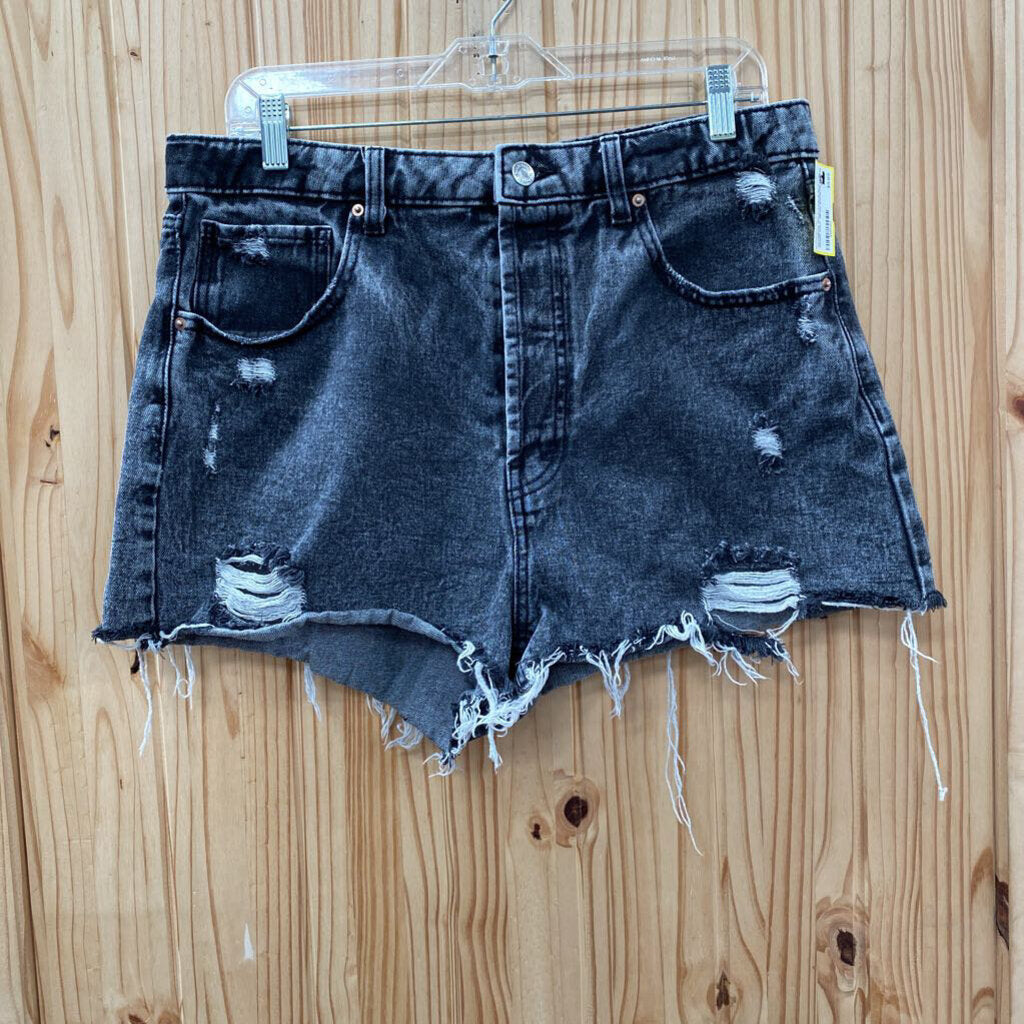 WOMENS WILD FABLE BLK DENIM DIST. JEAN SHORTS 14