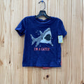 BOYS GAP 2PC SET IM A CATCH W/SHARK NAVY BLUE/CORAL 4T