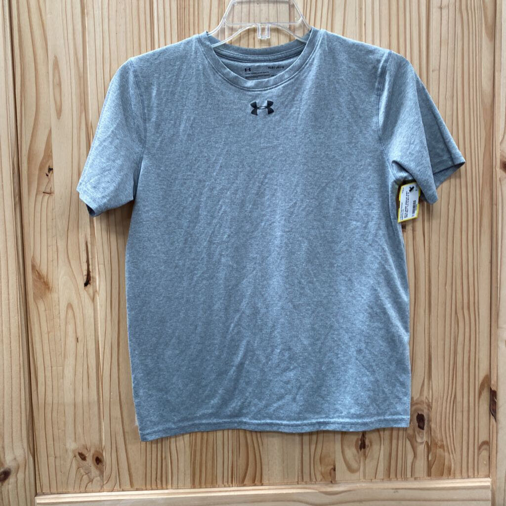 BOYS UNDER ARMOUR SHIRT GREY/BLK YLG 12