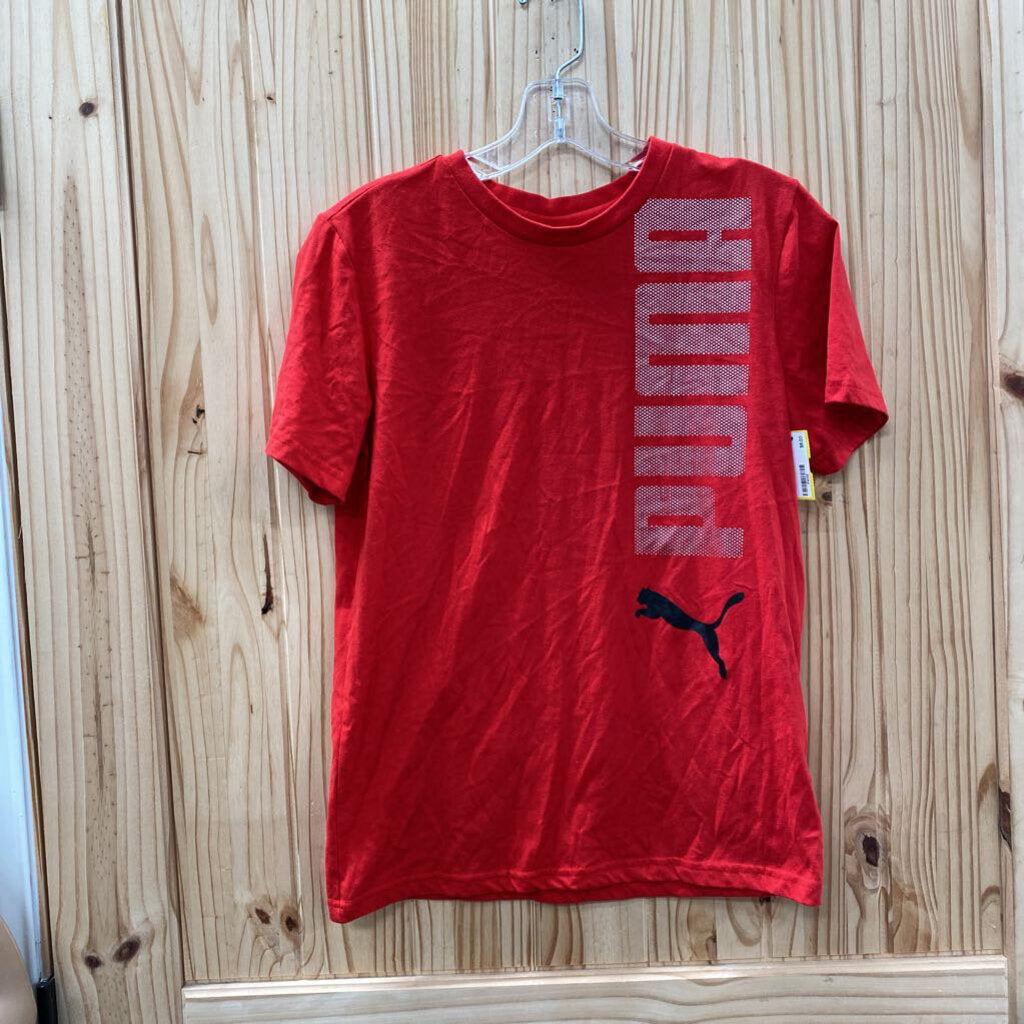BOYS PUMA SHIRT RED/BLK L 14/16
