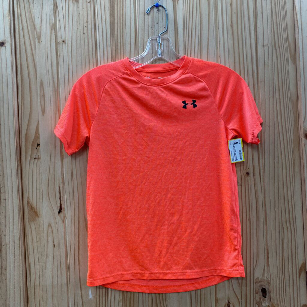 BOYS UNDER ARMOUR BRIGHT ORANGE/BLK SHIRT YMD 10