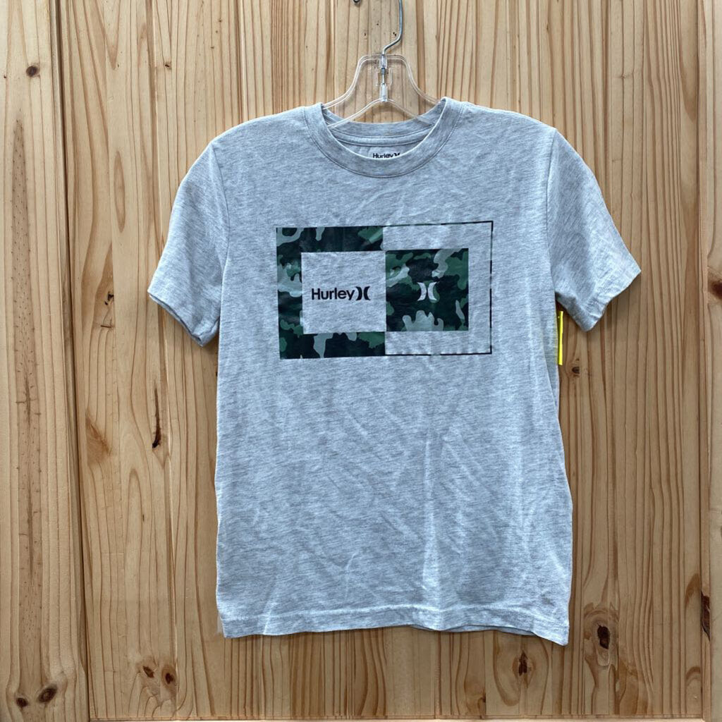 BOYS HURLEY SHIRT GREEN/BLK/GREY M 10/12