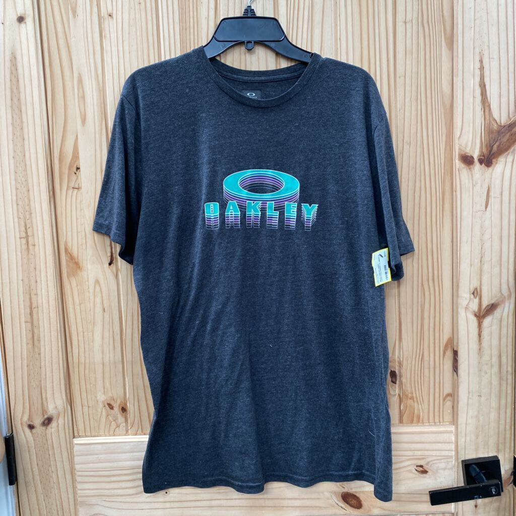 MENS OAKLEY SHIRT CHARCOAL/GREEN XL