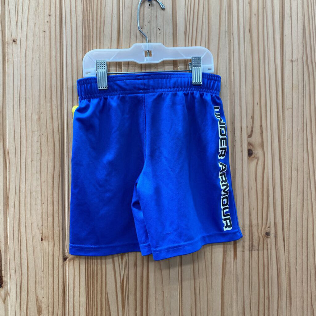 BOYS UNDER ARMOUR SHORTS ROYAL BLUE/WHITE/BLK 5
