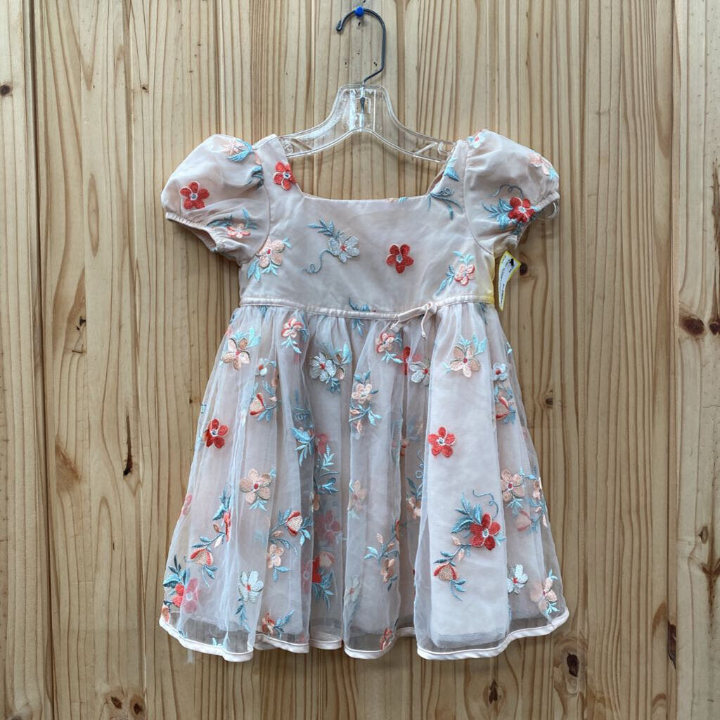 GIRLS CHRISTIAN SIRIANO MAUVE FLORAL DRESS 4T