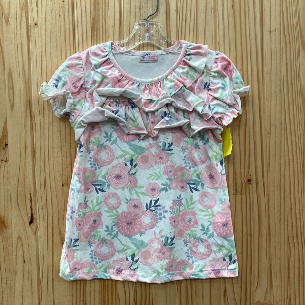GIRLS PETE & LUCY TOP FLORAL 6/6X