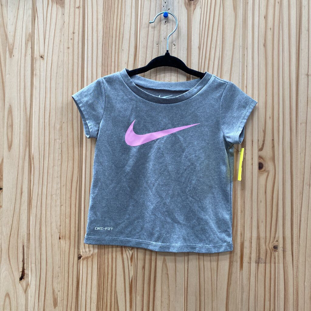 GIRLS NIKE SHIRT PINK/GREY 24M