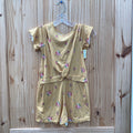 GIRLS BEAUTEES GOLDEN YELLOW FLORAL ROMPER 12