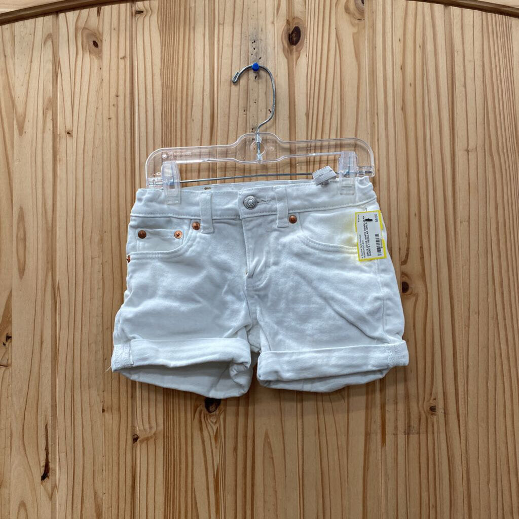 GIRLS LEVIS WHITE DENIM JEAN SHORTS 7 REGULAR