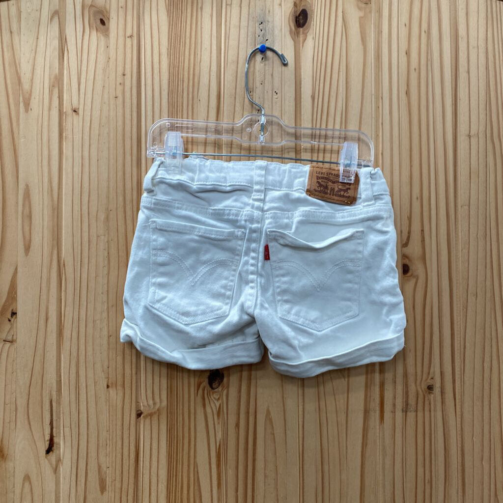 GIRLS LEVIS WHITE DENIM JEAN SHORTS 7 REGULAR