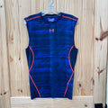 MENS UNDER ARMOUR TANK BLUE/BRIGHT ORANGE L