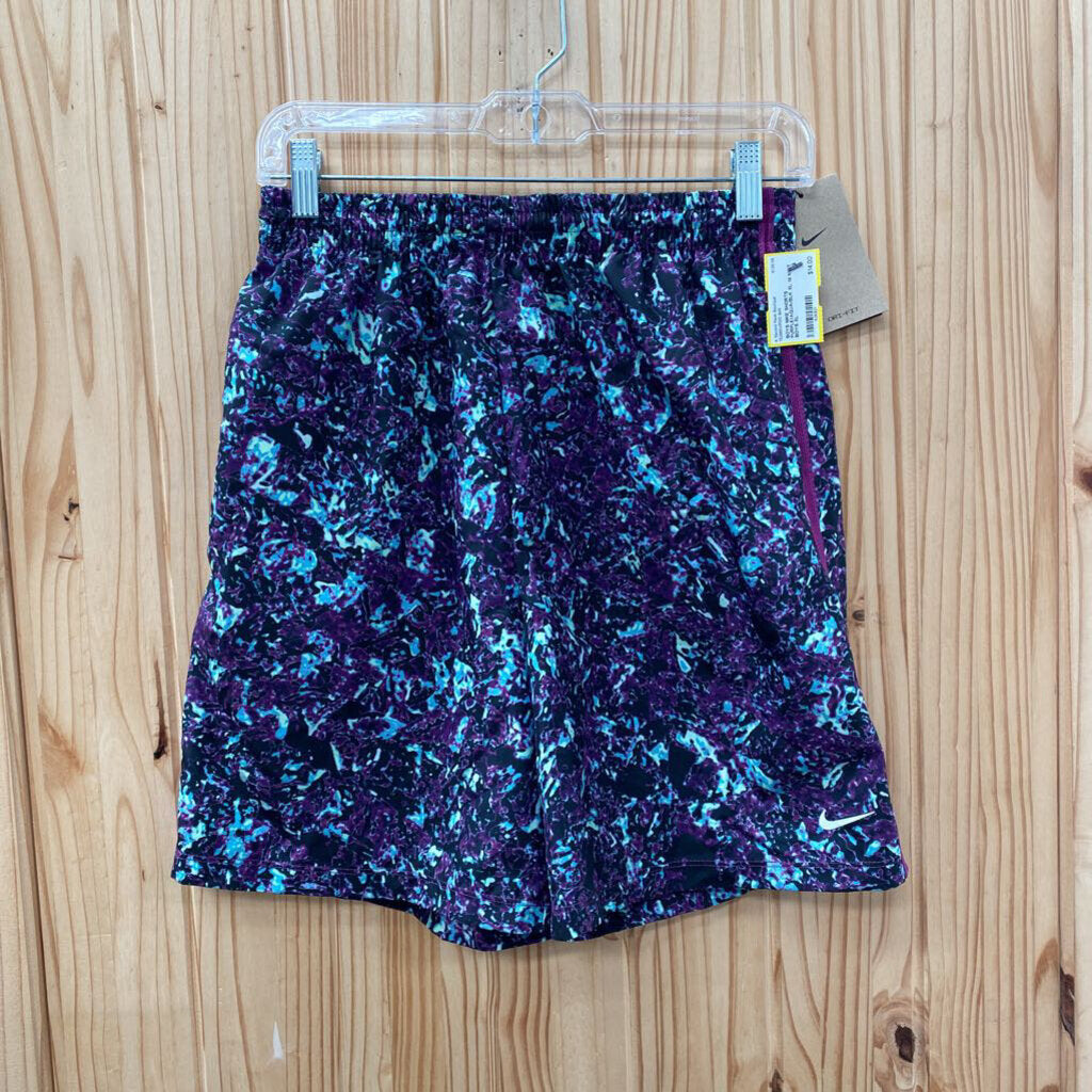 BOYS NIKE SHORTS PURPLE/AQUA/BLK XL 14 NWT