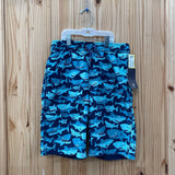 BOYS GAP KIDS SWIM TRUNKS CYAN/TEAL W/SHARKS XL 14 NWT