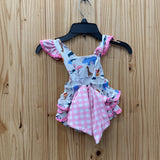 GIRLS SL TOMPER PINK/WHITE W/ANIMALS 0/3M