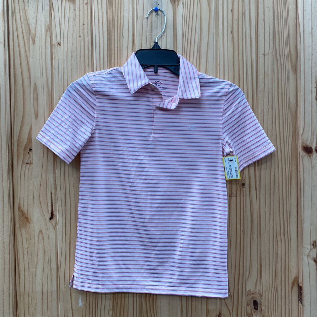 BOYS SOUTHERN TIDE PINK POLO SHIRT M 8/10