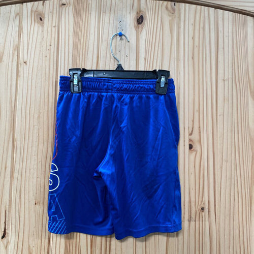 BOYS UNDER ARMOUR SHORTS ROYAL BLUE/RED YXS 4/5