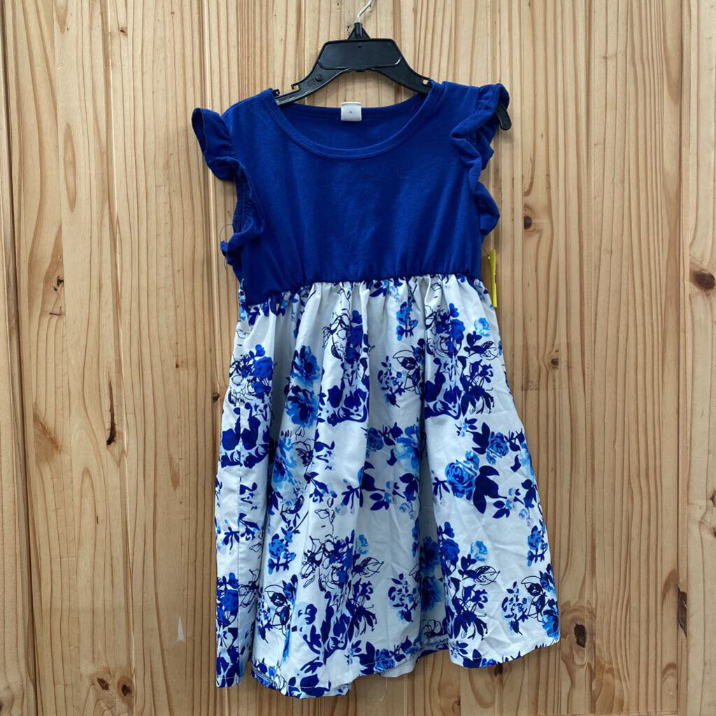 GIRLS SHEIN BLUE/WHITE FLORAL DRESS 5