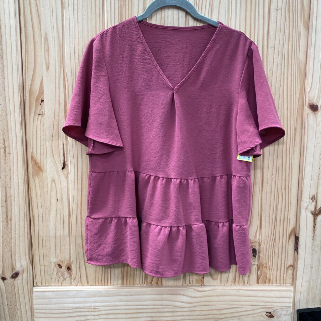 WOMENS DK MAUVE CASUAL TOP M