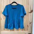 WOMENS TEAL CASUAL TOP M