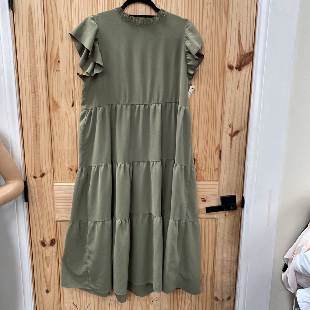 WOMENS SHEIN OLIVE GREEN DRESS M
