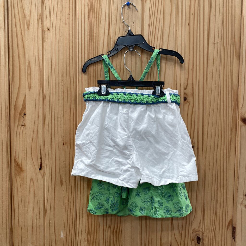 GIRLS SIGRID OLSEN 2PC SET LIME GREEN/CYAN/WHITE M 7/8