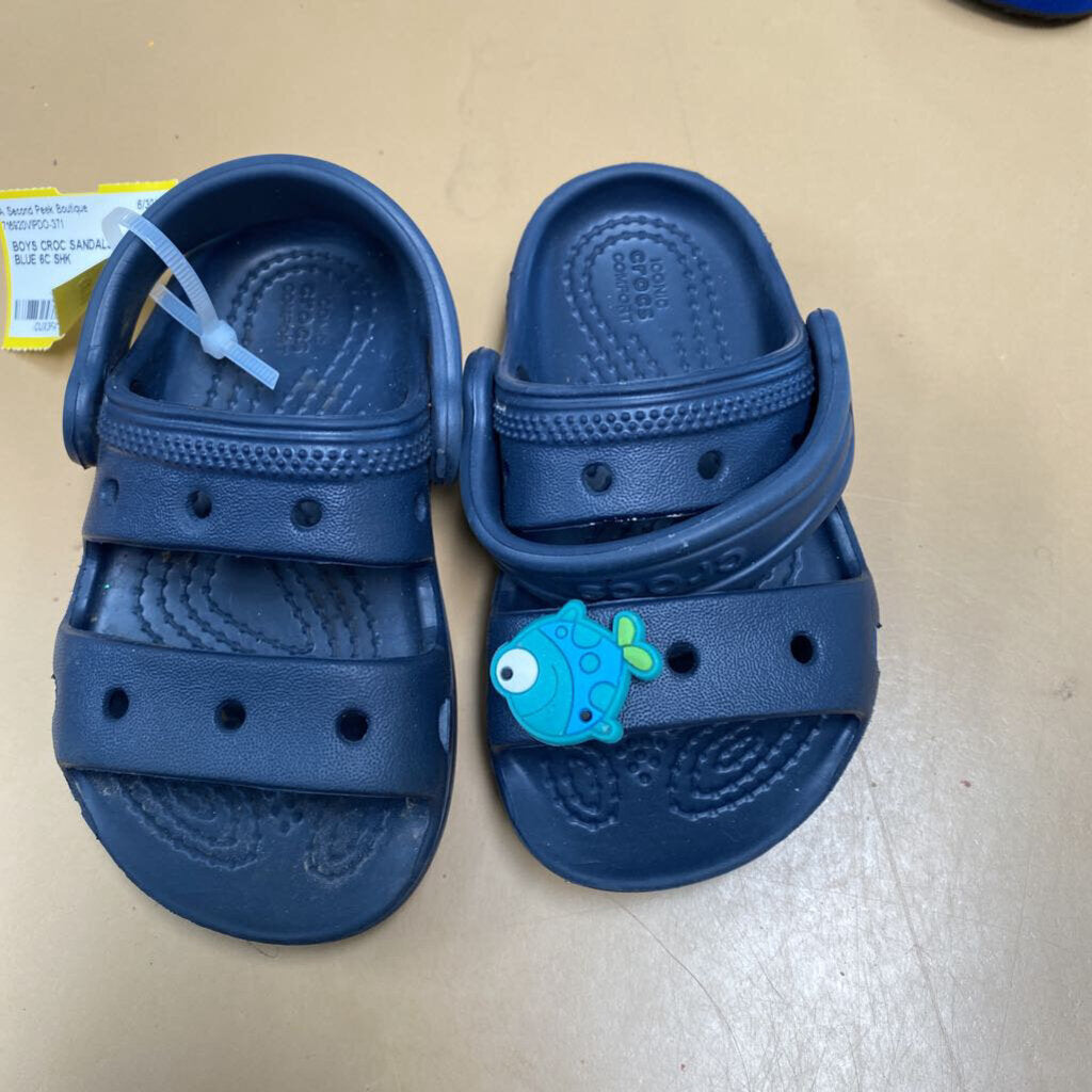 BOYS CROC SANDALS NAVY BLUE 6C