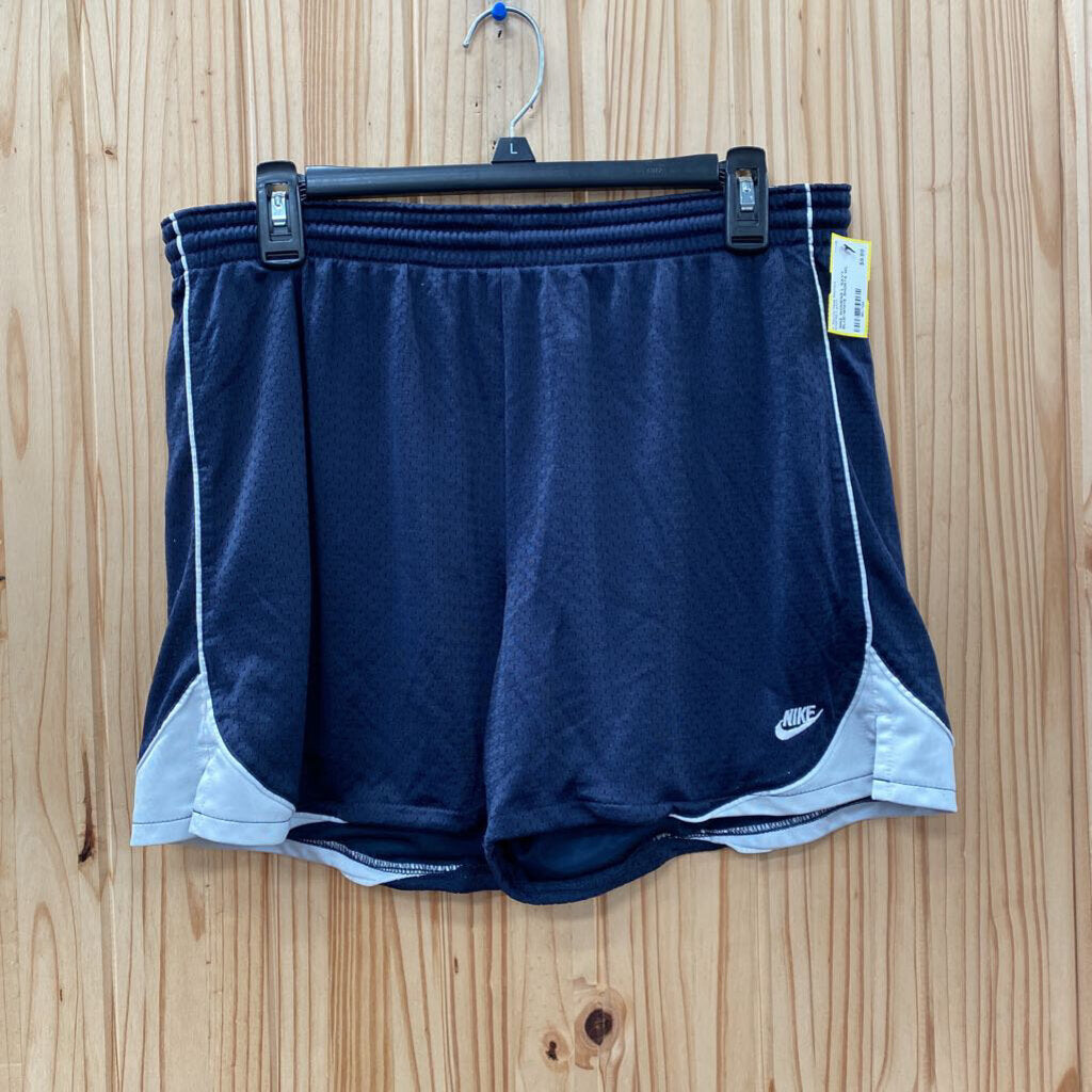 NIKE WOMENS L NAVY BLUE/WHITE SHORTS