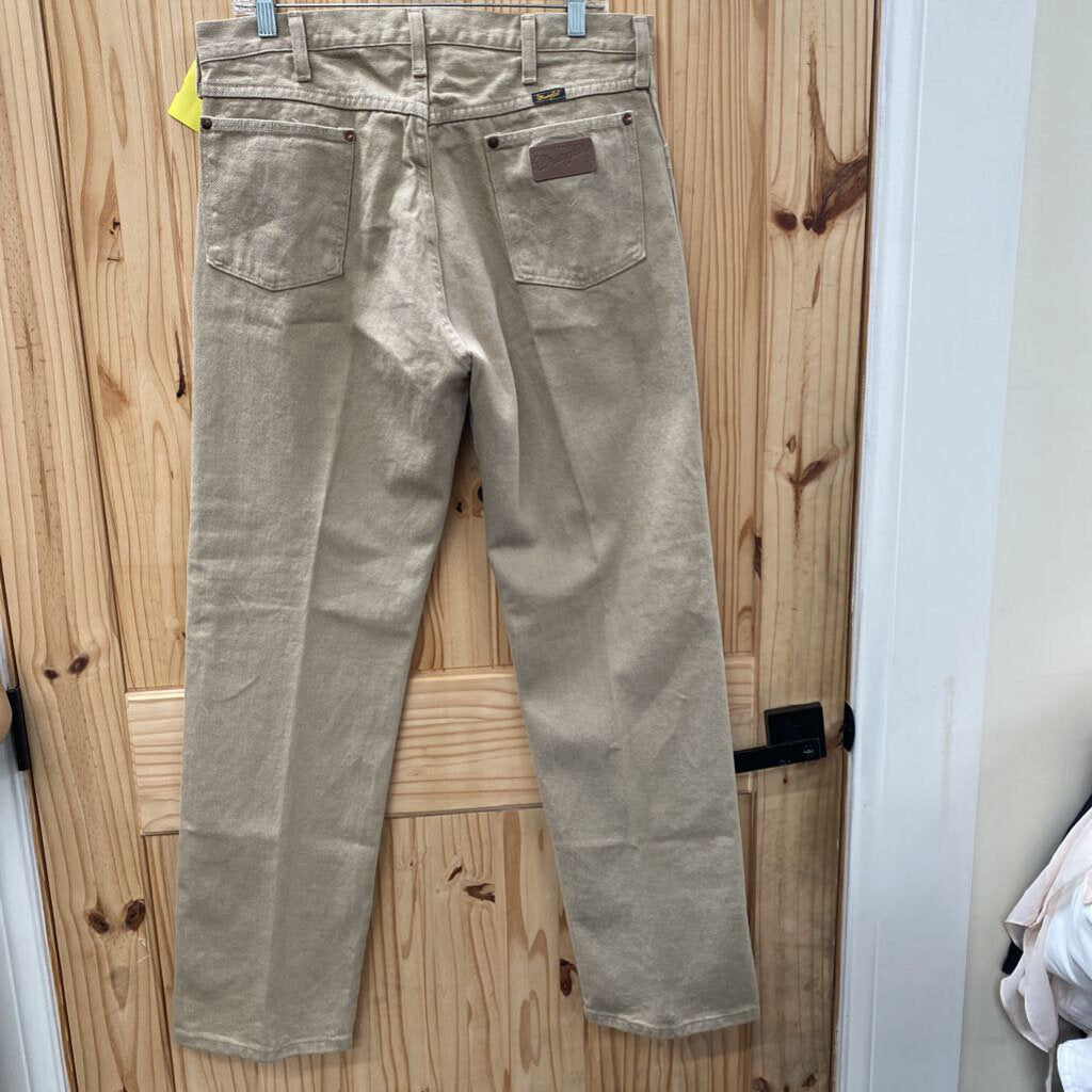 MENS WRANGLER BEIGE DENIM JEANS 34X32