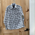 MENS DRYSDALE LS PEARL SNAP SHIRT BLK/WHITE PAISLEY DESIGN L