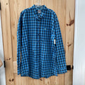 MENS CINCH LS BLUE PLAID BUTTON UP SHIRT XXL