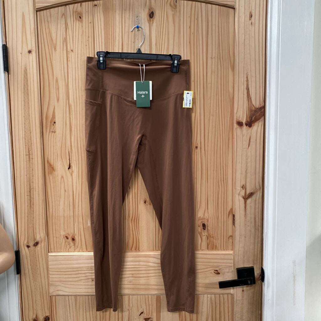 WOMENS HALARA BROWN LEGGINGS L NWT