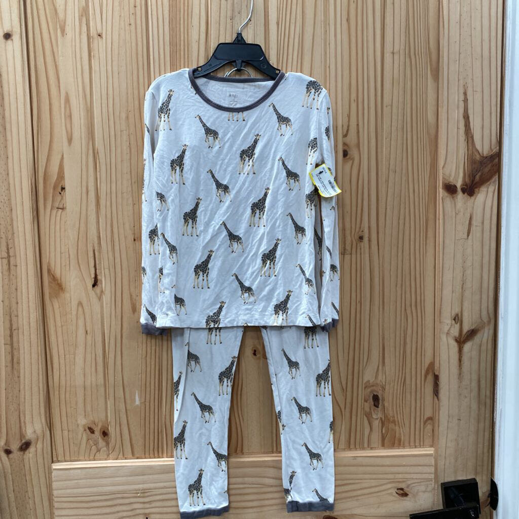 BOYS KYTE 2PC PAJAMA SET WHITE W/GIRAFFES 7