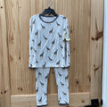 BOYS KYTE 2PC PAJAMA SET WHITE W/GIRAFFES 7