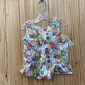 GIRLS RUFFLE BUTTS SL FLORAL TOP 4T